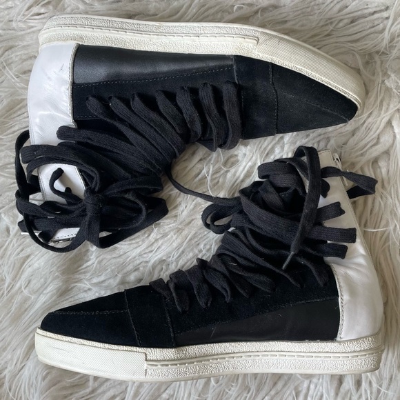 Jeffrey Campbell Enora Suede Leather Pointed Toe High Top Lace Up Sneaker Size 6 - Picture 5 of 12